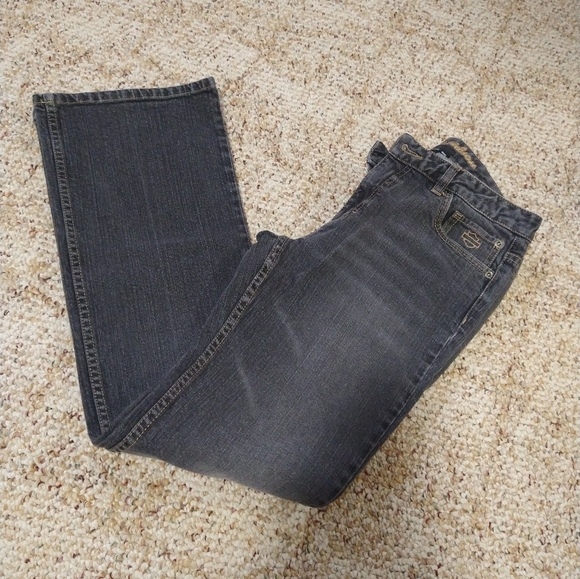 Size 8 Harley Davidson Contoured Boot Cut Stretch Black Jeans 99024-08VW Women's - Picture 15 of 16